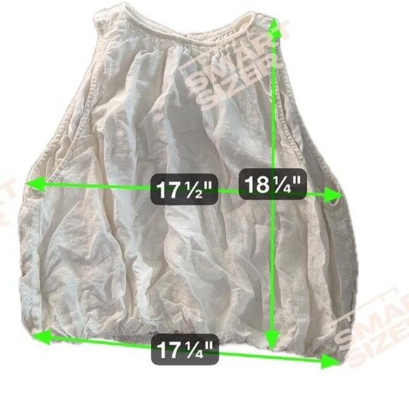 Anthropologie White Bubble Hem Sleeveless Blouse | Size L | Cream/White - Picture 3 of 3